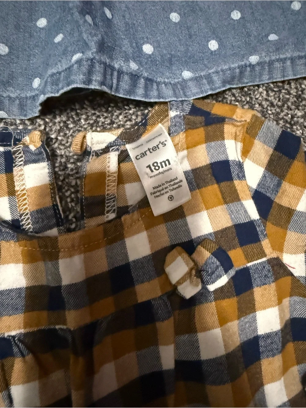 18 month girls long sleeve shirts chambray plaid Minnie deer